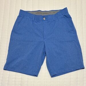 Under Armour Golf Shorts Mens 36 Blue Performance Stretch Heatgear 10" Inseam